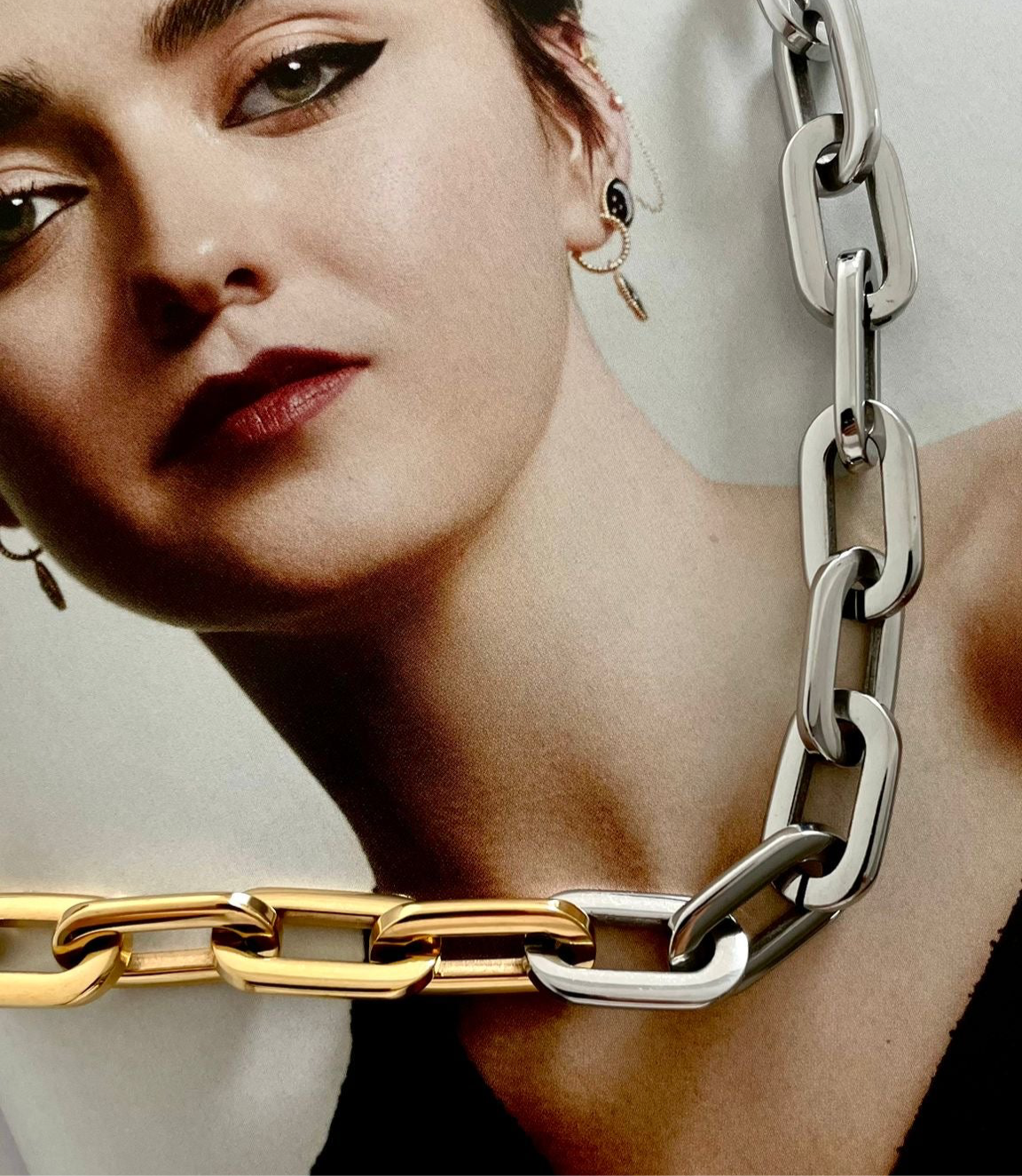 GOULART |  18K two-toned gold plated necklace