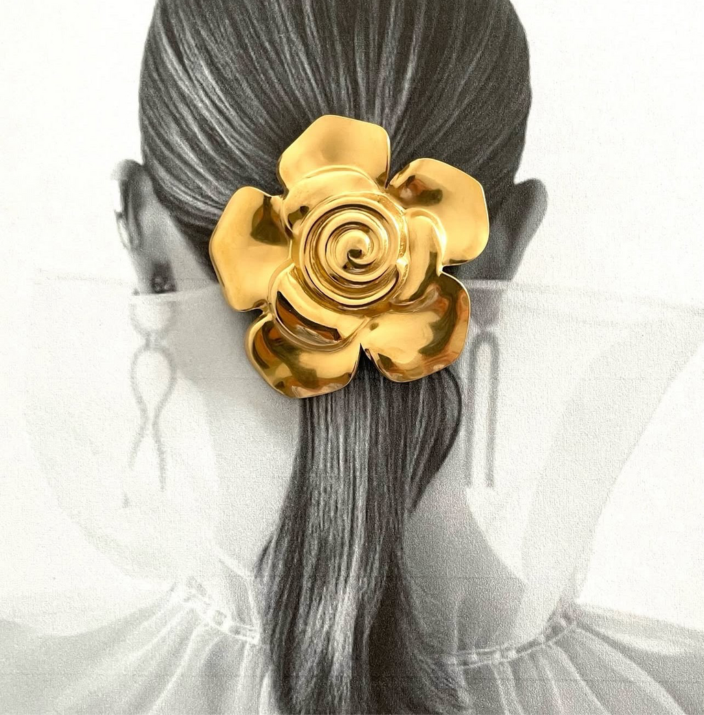 IRISES IN BLOOM | 18k gold plated brooch