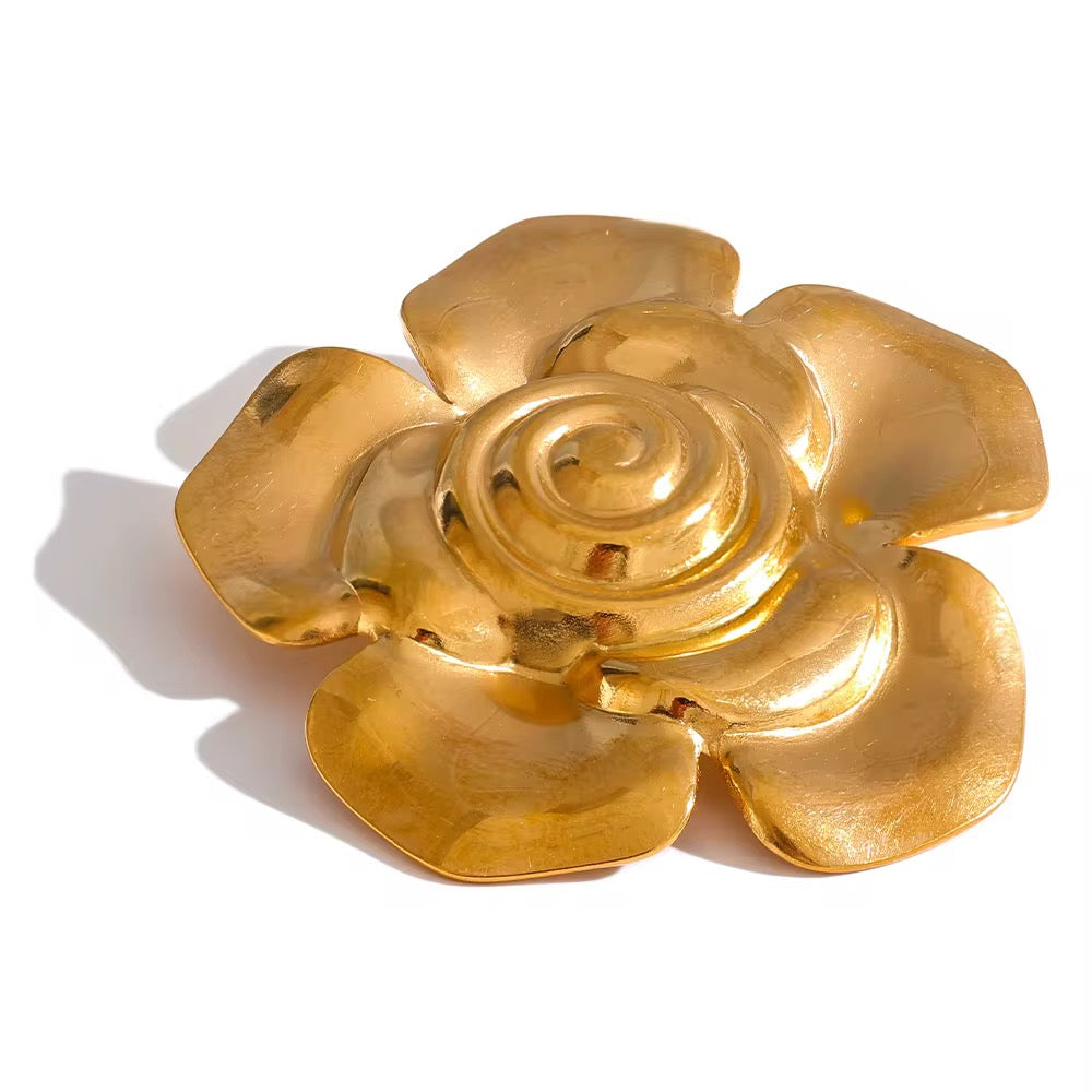 IRISES IN BLOOM | 18k gold plated brooch