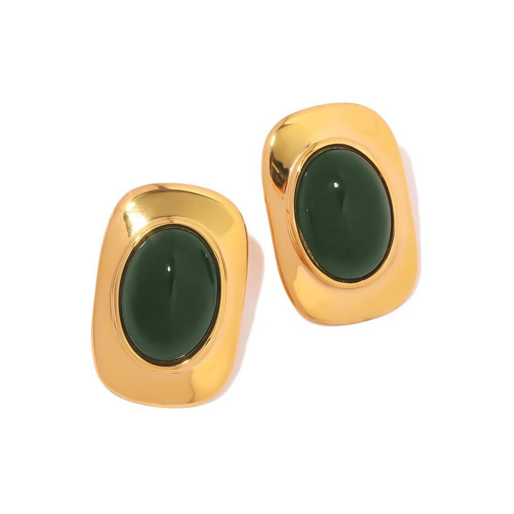AURORA | 18K gold plated opal cat eye earrings
