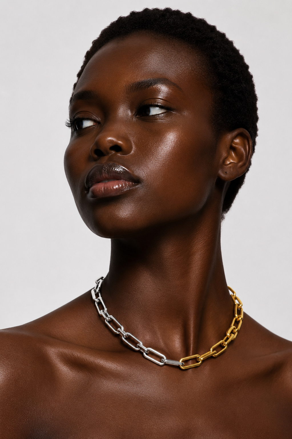 GOULART |  18K two-toned gold plated necklace