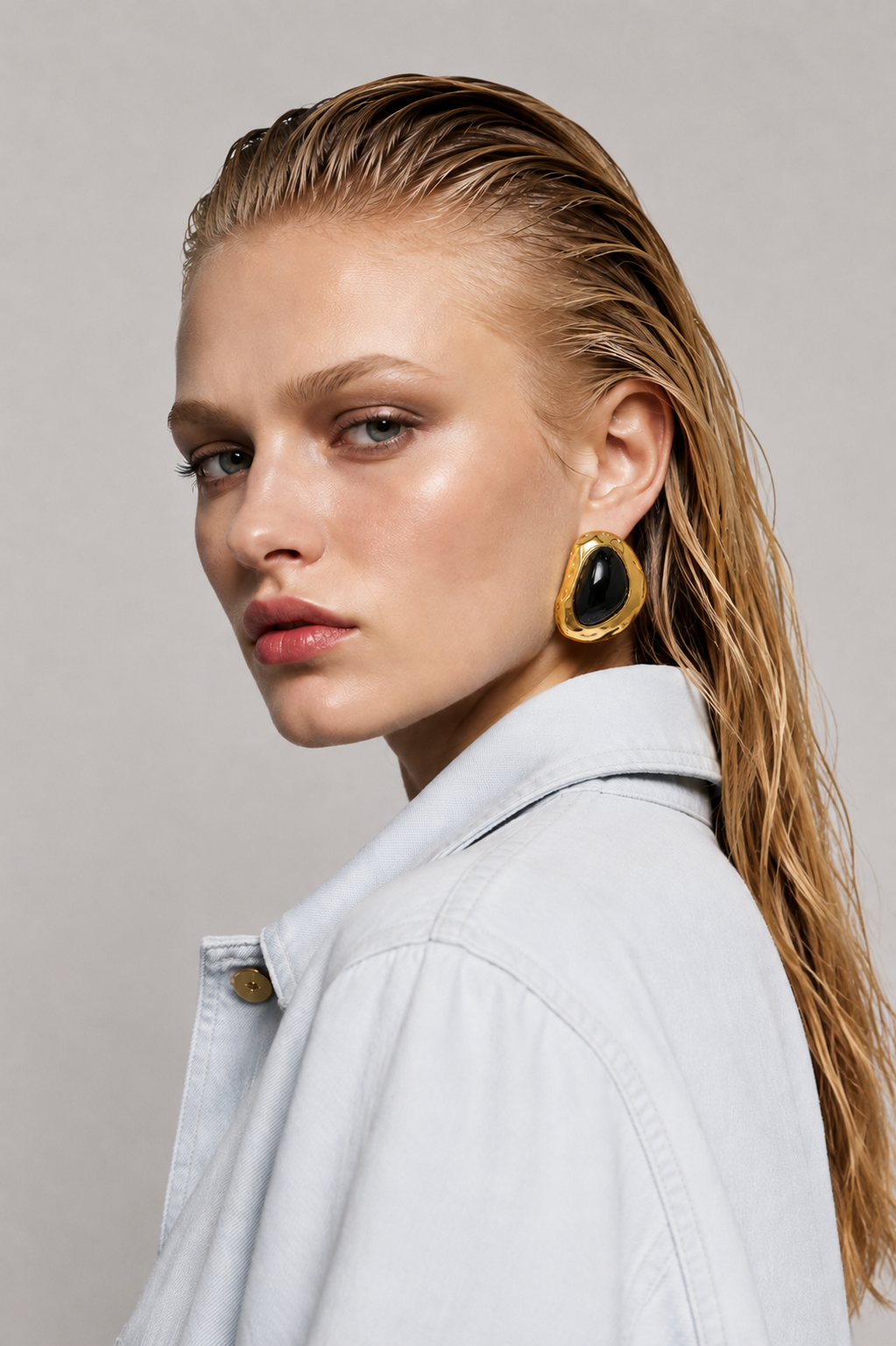 MAISON NOIR | 18K GOLD PLATED RESIN EARRINGS