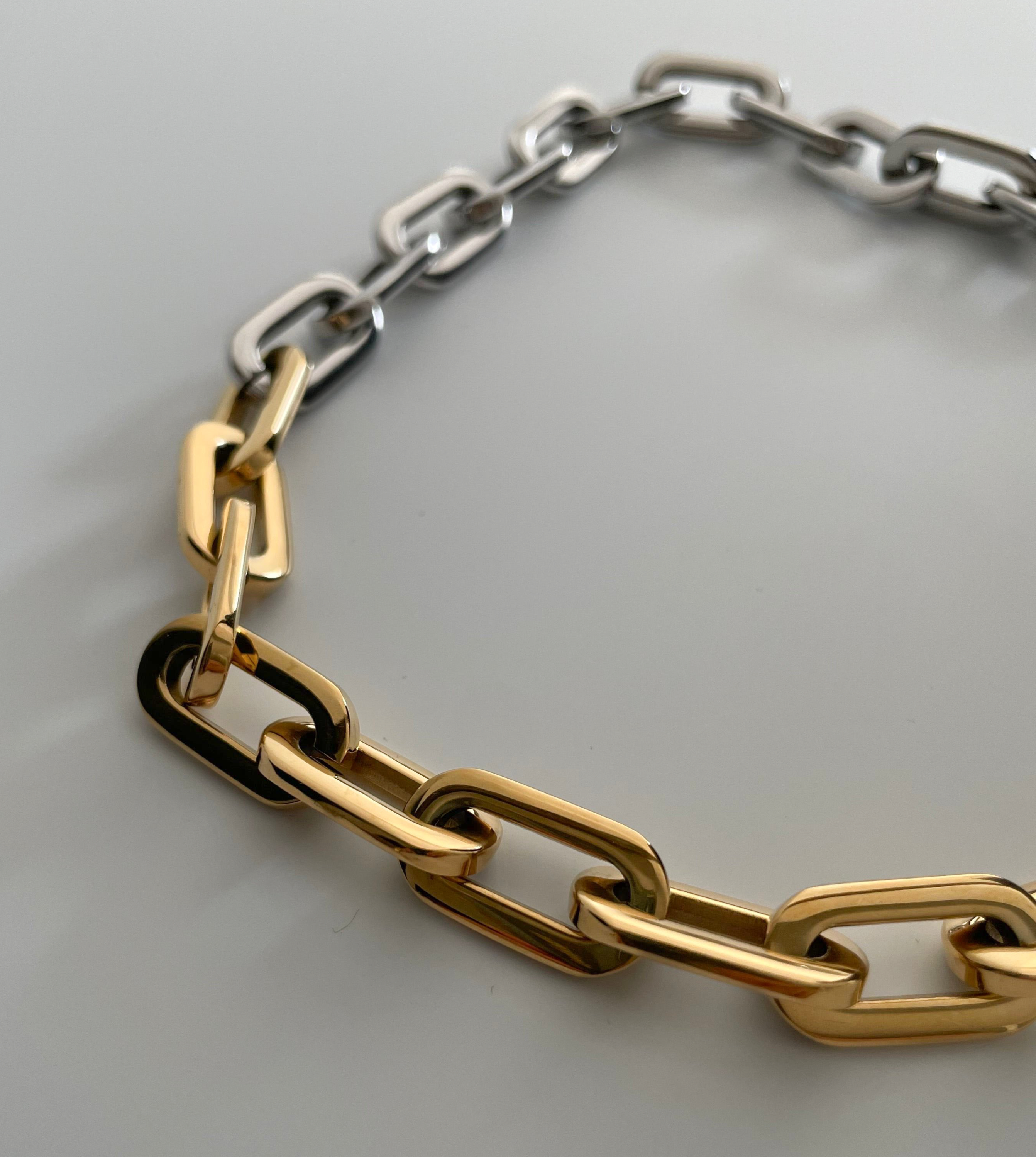 GOULART |  18K two-toned gold plated necklace