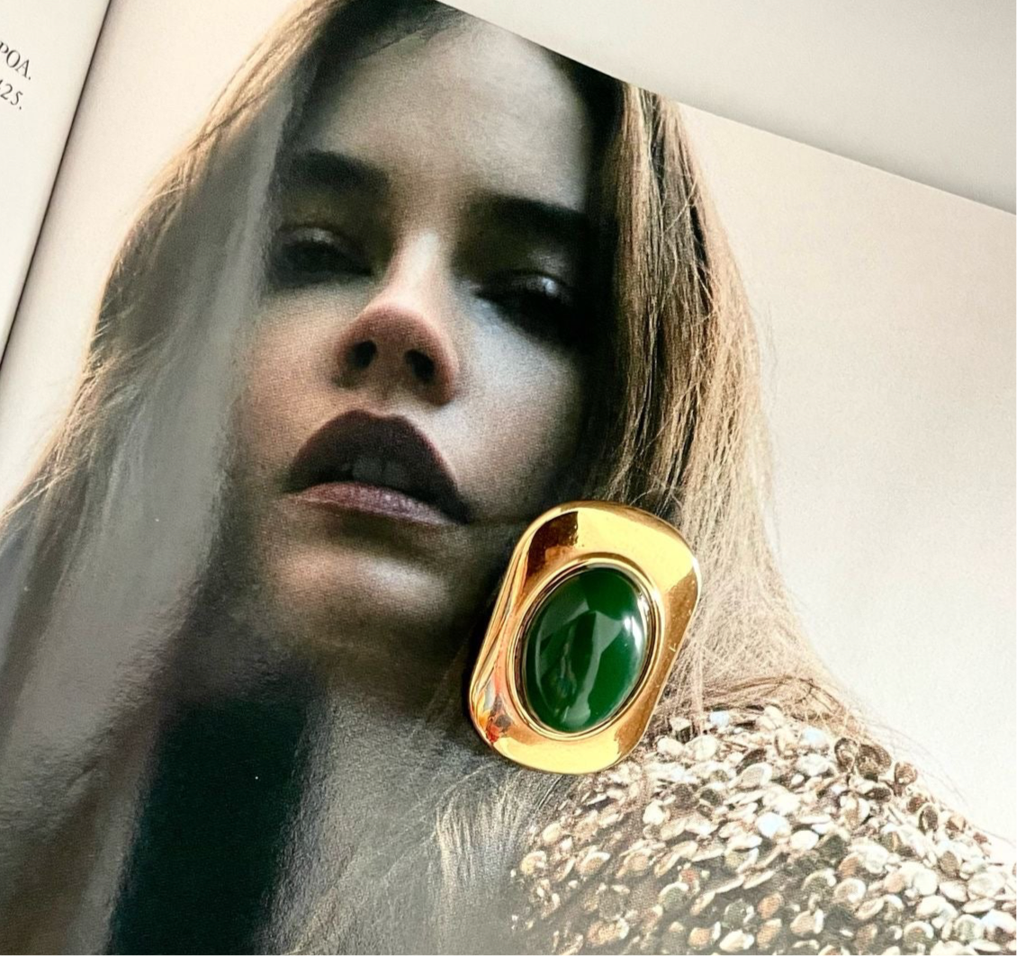 AURORA | 18K gold plated opal cat eye earrings