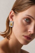 CARA | Boucles d'oreilles plaqué or bicolore 18 carats