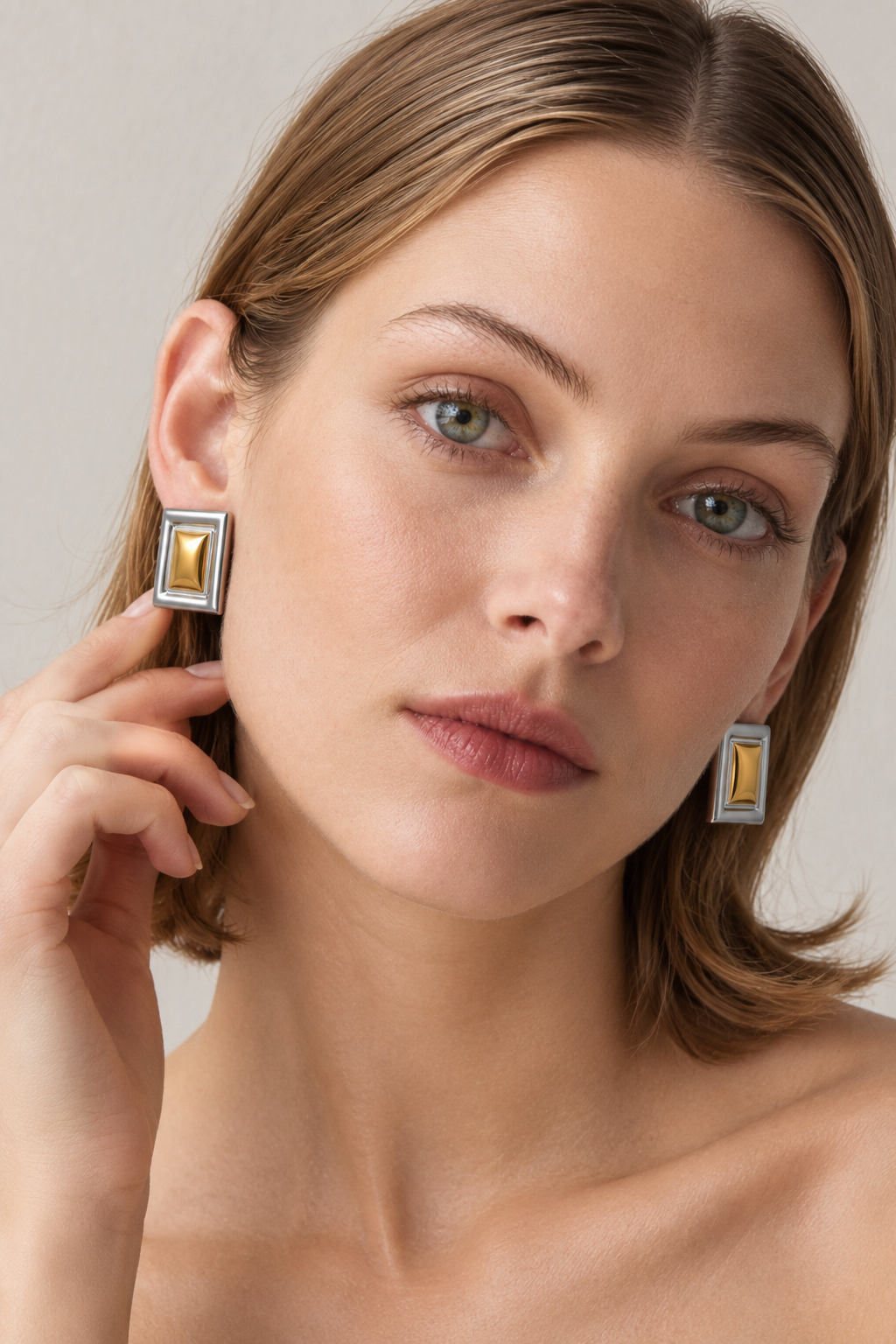 CARA | Boucles d'oreilles plaqué or bicolore 18 carats