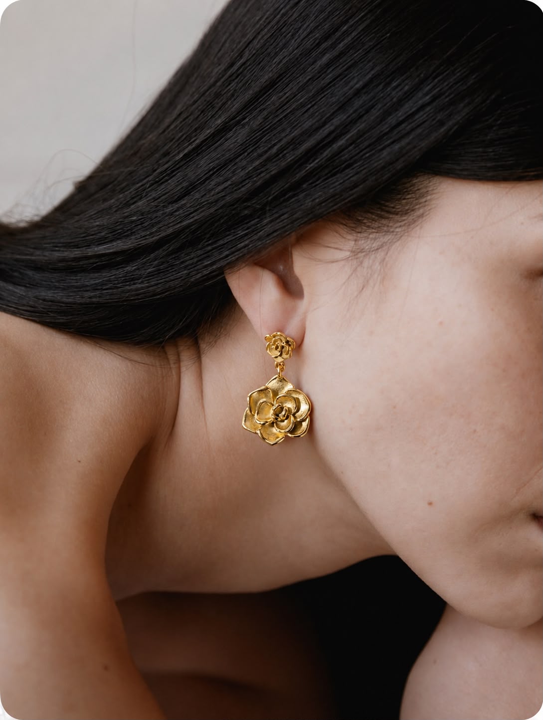ROSA |  18K gold plated earrings