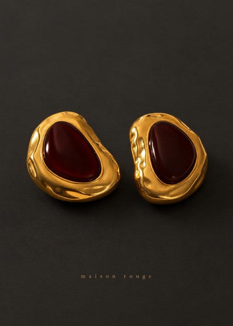 MAISON ROUGE | 18K GOLD PLATED RESIN EARRINGS
