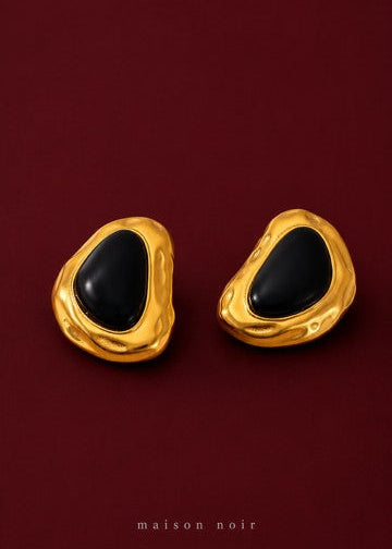 MAISON NOIR | 18K GOLD PLATED RESIN EARRINGS