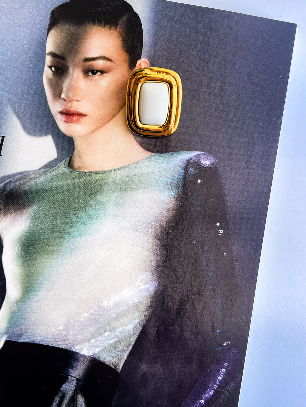 WINTOUR | 18k gold plated agate earrings