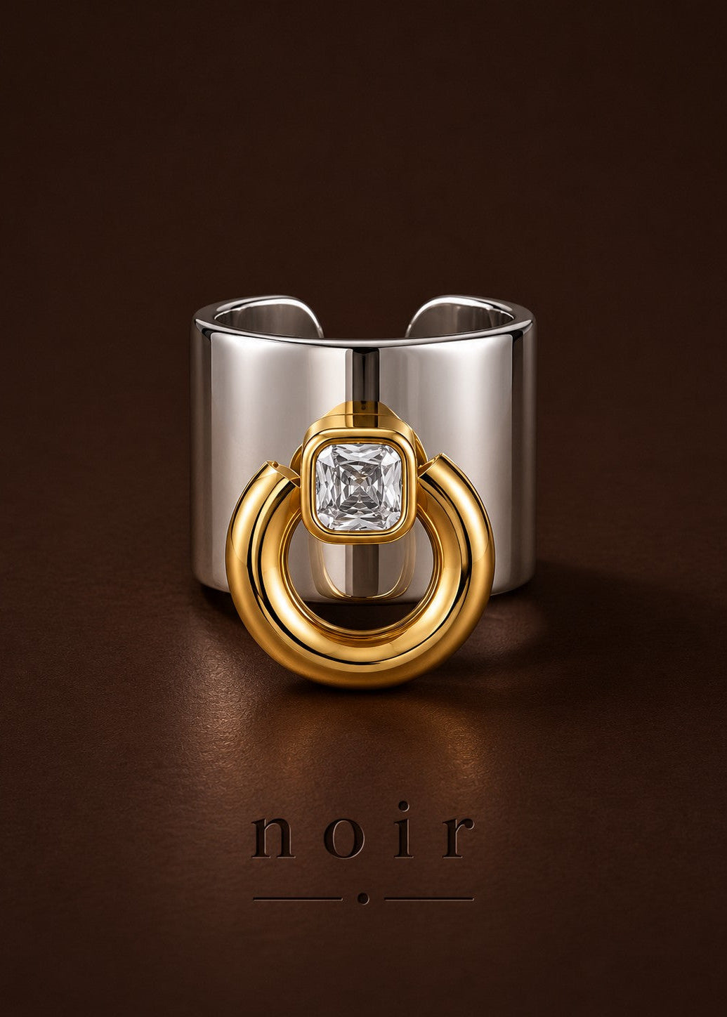 NOIR | 18K two toned gold plated ring