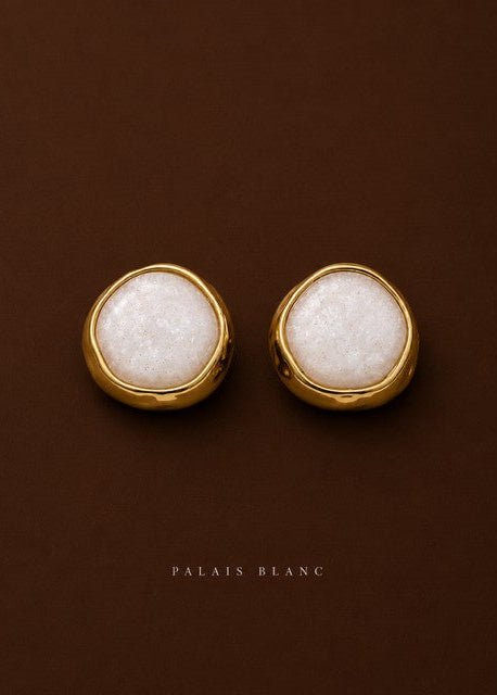 Palais Blanc | 18K gold plated resin earrings